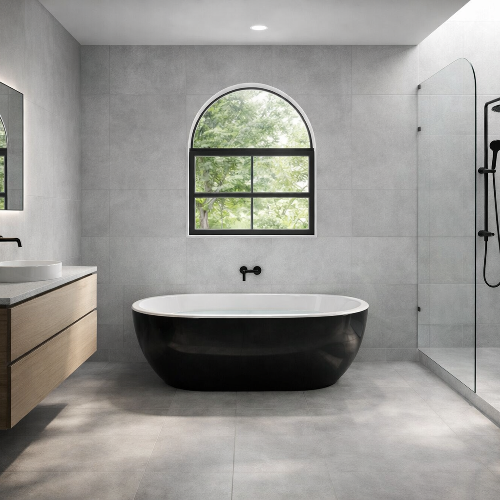 Kado Lux Petite bath 1500mm in modern bathroom - available QLD