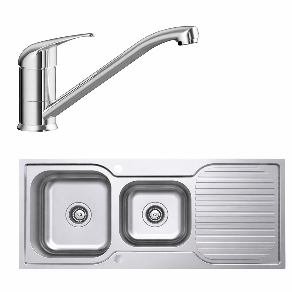Norj kitchen sink chrome mixer tap ceramic cartridge included