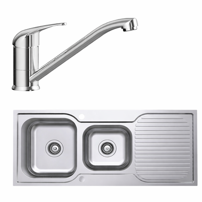 Norj kitchen sink chrome mixer tap ceramic cartridge included